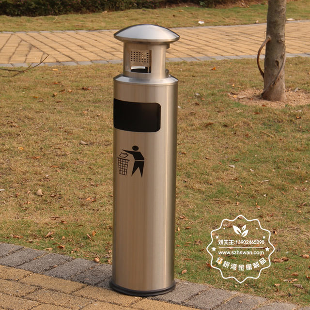 圓柱形不銹鋼煙灰垃圾桶圖片004