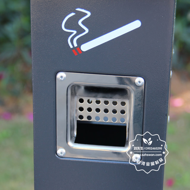 烤漆方形不銹鋼煙蒂柱圖片006