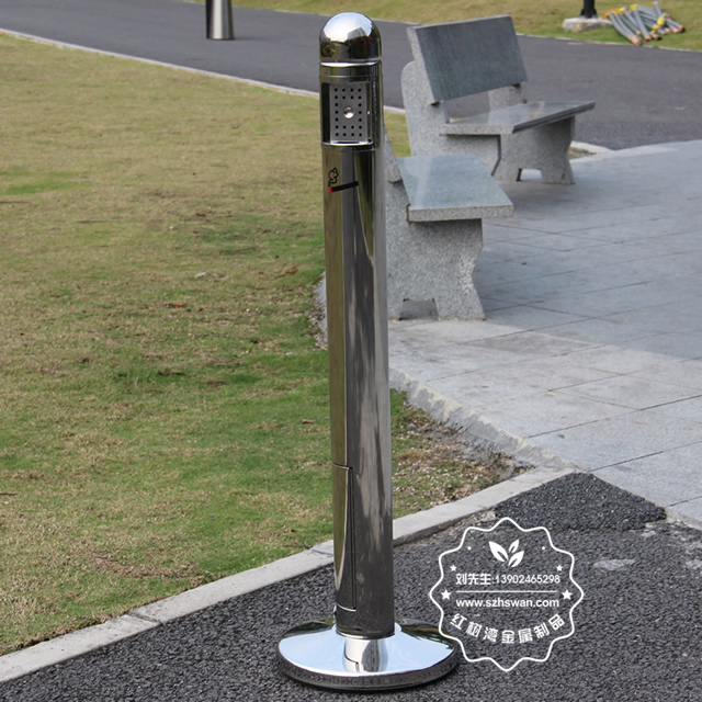 室內(nèi)候車室立式不銹鋼煙灰柱圖片004