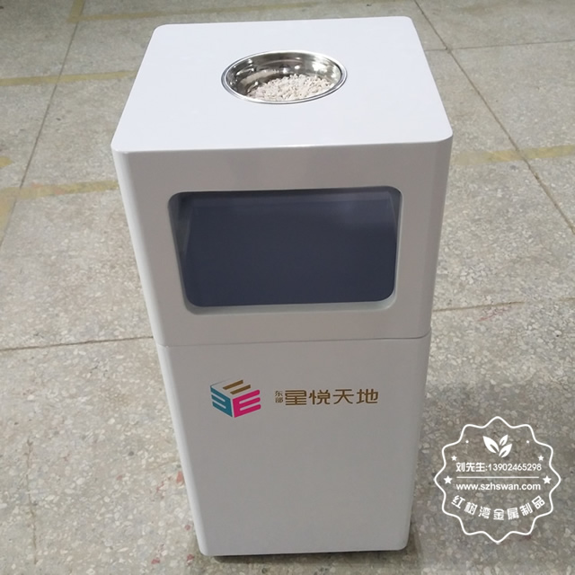 方形室內(nèi)噴塑鐵板垃圾桶果皮箱圖片002