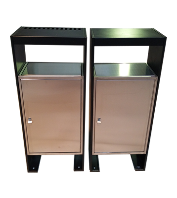 街道戶外搖蓋式不銹鋼分類垃圾箱主圖