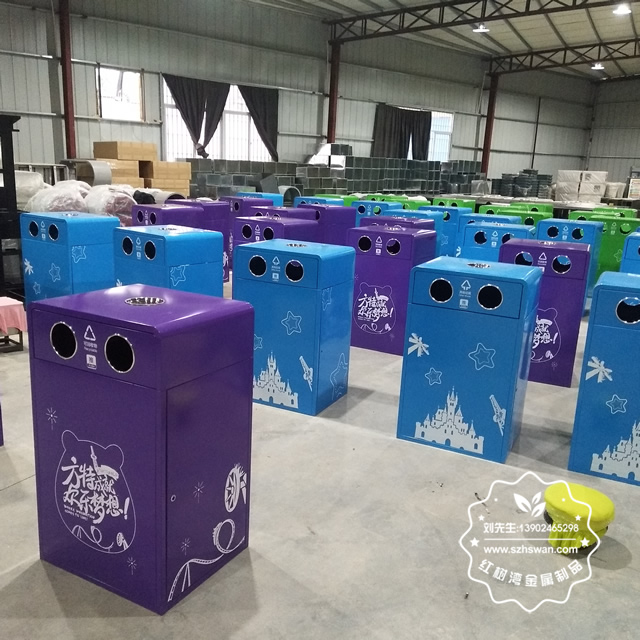 鋼板鋼制分類垃圾桶圖片02