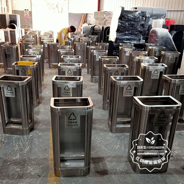 地鐵站防爆不銹鋼垃圾桶圖片03