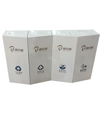 商場室內四分類不銹鋼垃圾桶主圖