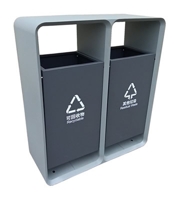 室外市政街道噴塑不銹鋼分類(lèi)垃圾桶