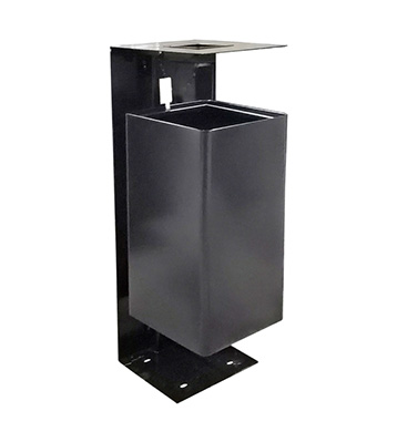 戶外噴塑黑色不銹鋼垃圾桶單筒