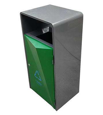 戶外學(xué)校組合式菱形不銹鋼分類垃圾桶