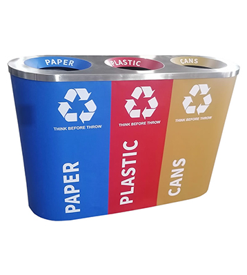 出口室內(nèi)機(jī)場(chǎng)三分類不銹鋼垃圾桶