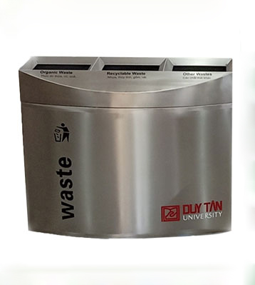 室內商用三分類連體不銹鋼垃圾桶