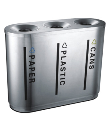 室內不銹鋼三分類垃圾桶