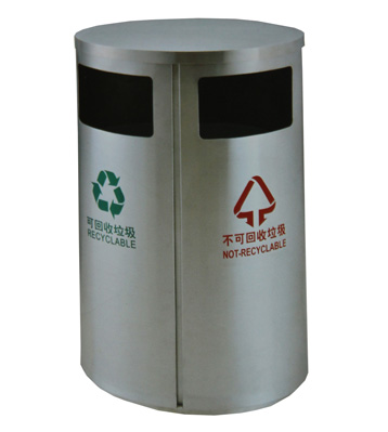 室內(nèi)不銹鋼兩分類垃圾桶