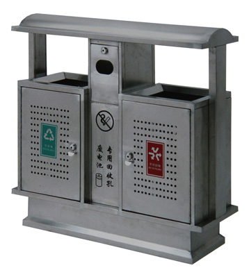 戶外環保沖孔不銹鋼分類環衛垃圾桶