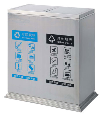 不銹鋼彈蓋環衛垃圾桶