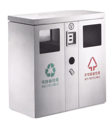 不銹鋼商務分類垃圾桶