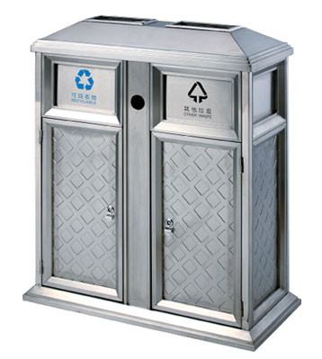 不銹鋼戶外園林分類垃圾桶