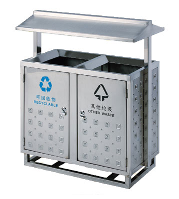不銹鋼戶外帶腳架分類垃圾桶