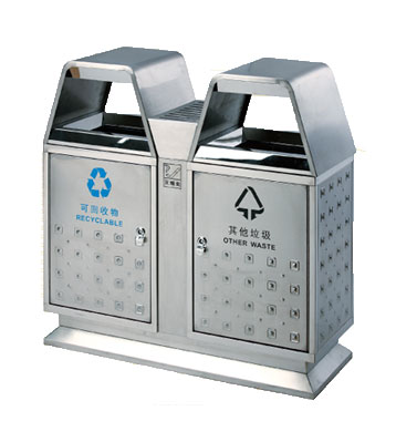 不銹鋼戶外公園分類垃圾桶