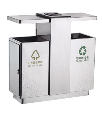 不銹鋼戶外社區分類垃圾桶