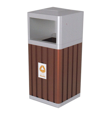 車站鋼木垃圾桶