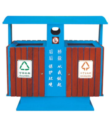 戶外分類木制垃圾桶