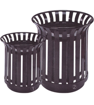 校園花籃式鋼制垃圾桶