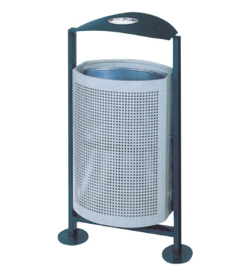 戶外橢圓鋼板沖孔垃圾桶