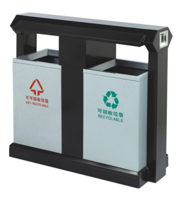 學院環保分類鋼制垃圾箱