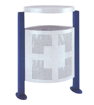 戶外立式?jīng)_孔鋼制垃圾桶