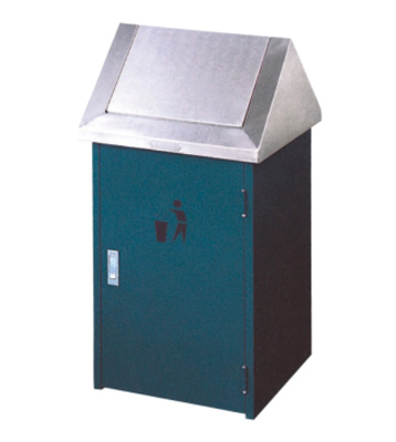 戶外小區(qū)滑蓋鋼制垃圾桶