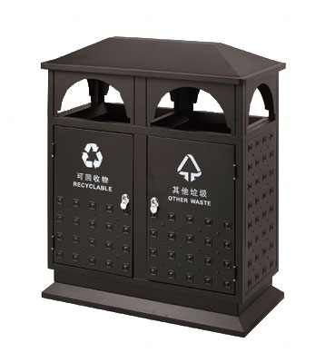 社區(qū)雙桶分類鋼制垃圾桶
