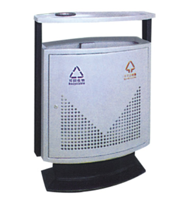 戶外單桶鋼制垃圾桶