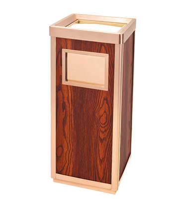玫瑰金仿木紋垃圾桶