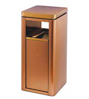 電鍍仿銅室內(nèi)不銹鋼果皮箱