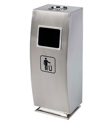 商用創意弧形不銹鋼果皮箱