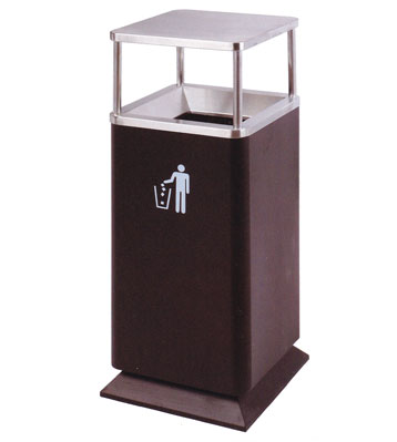 平蓋不銹鋼商場垃圾桶