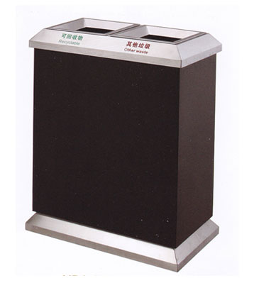 步行街分類烤漆鐵皮垃圾桶