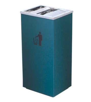 精品烤綠漆鐵皮垃圾桶