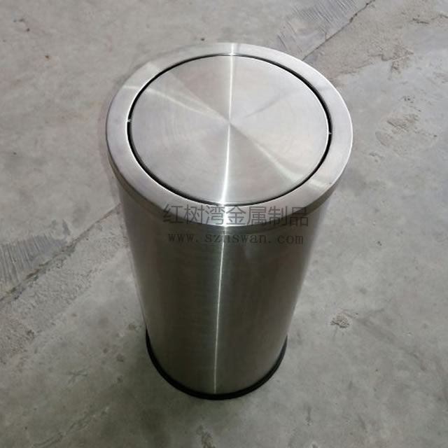 高檔室內港式翻蓋不銹鋼果皮箱