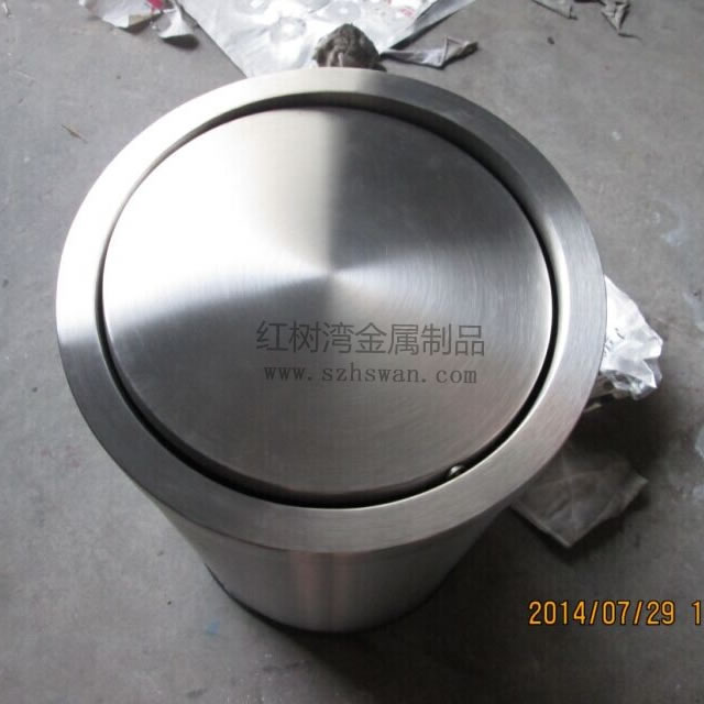 高檔室內港式翻蓋不銹鋼果皮箱